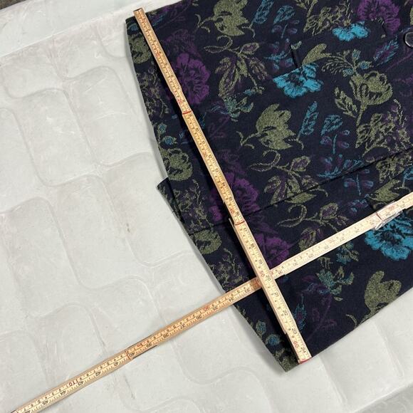 Merona Floral Boho Hippie Tapestry Trench Coat Women’s Size Medium Wool Blend - Picture 7 of 10